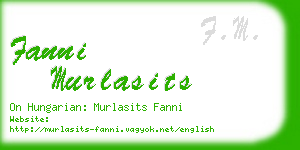 fanni murlasits business card